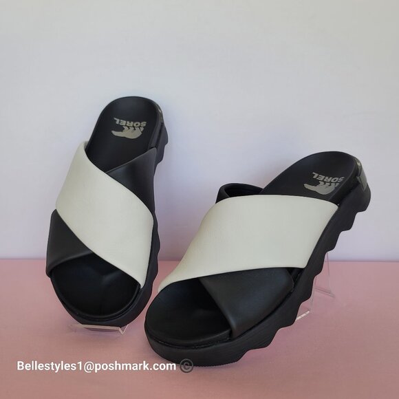 SOREL Viibe Criss-Cross Platform Smooth Leather Women’s Slide- Size 9.5 ⭐ - Picture 7 of 16